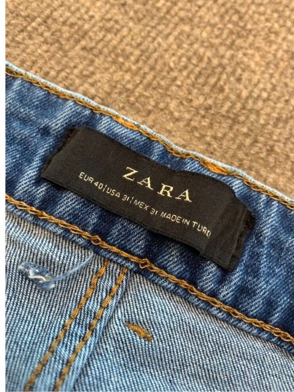 Zara Jeans Womens 31 High Rise Distressed Skinny Shark Bite Hem - Picture 5 of 6